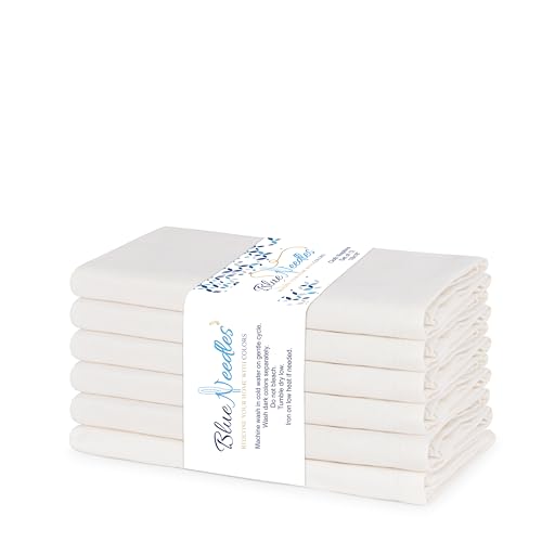 Blue Needles Solid Cloth Napkins Set of 6 Cream 100% Cotton Dinner Napkins 18x18 inches - Soft, Reusable, Absorbent & Washable Linen, Ideal for Wedding Events Farmhouse Parties Hotel & Everyday Use - color: Cream, size: 18" x 18" (Set of 6)