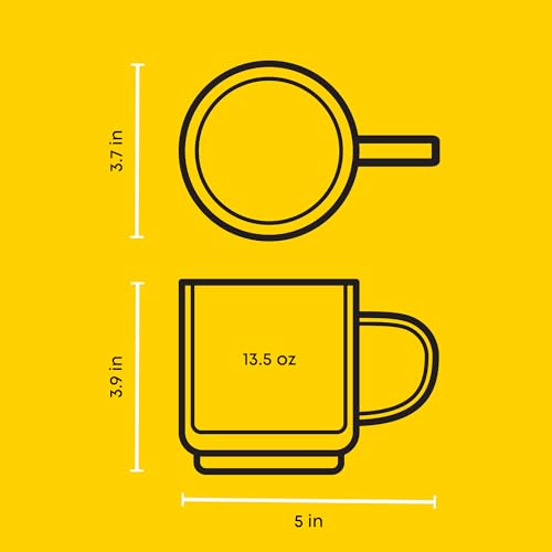 JoyJolt Haven Stackable Fluted Glass Mugs, Set of 2 Ribbed Double Wall Insulated Coffee Cups, 13.5oz Clear Mugs - style: Fluted Mugs