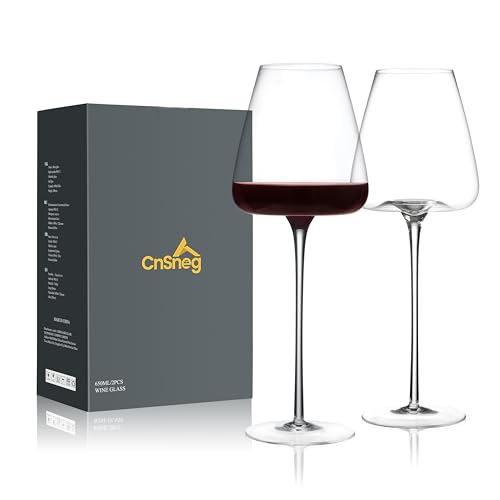 Crystal Red Wine Glasses Set of 2, Hand Blown Wine Glass 22OZ | Thin Rim, Long Stem, Premium Gift for Red Wine, Pinot Noir, Wedding, Christmas, Anniversary - color: 22oz(2-pack)