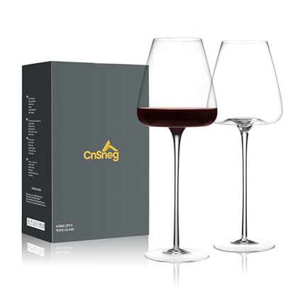 Crystal Red Wine Glasses Set of 2, Hand Blown Wine Glass 22OZ | Thin Rim, Long Stem, Premium Gift for Red Wine, Pinot Noir, Wedding, Christmas, Anniversary - color: 22oz(2-pack)
