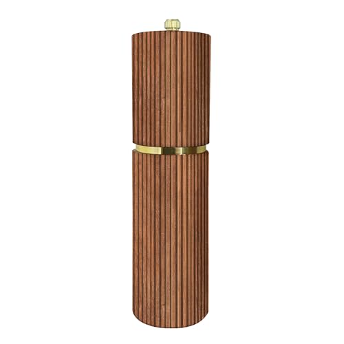 Wooden Pepper Grinder Pepper Mill,Adjustable Coarseness Salt Pepper Grinder Shaker Pepper Grinder Refillable,Acacia Wood Salt Grinder for Your Kitchen - color: BURLYWOOD-1