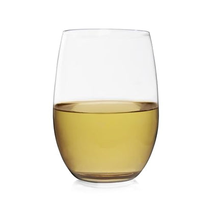 True Vino Stemless White Wine Glasses, Elegant Wine Tumblers for White Wines, Stylish Modern Glassware for Dinner Party, Home Bar, Wedding Gifts, Birthday Gifts, 18 oz, Set of 4 - size: Set of 4, style: Vino Clear