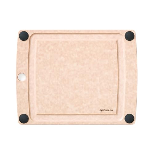 Epicurean All-In-One Cutting Board with Non-Slip Feet and Juice Groove, 11.5" × 9", Natural/Black - color: Natural/Black, size: 11.5"L x 9"W