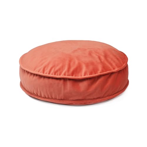 Round Floor Pillow Cover Velvet Throw Seating Pouf Yoga Meditation Cushion Plush Case Reading Room Decor Cover Only (19.7IN, Brick Red) - color: Brick Red, size: 19.7" x 19.7" (Pack of 1)