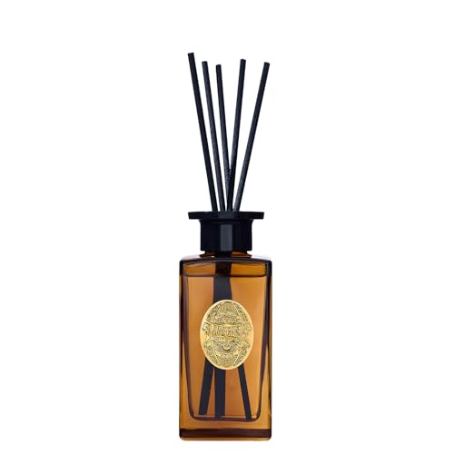 M&SENSE 6.3 oz Large Reed Diffuser Set | Tobacco Teakwood Scent Oil Diffuser with Sticks | Hotel Collection Non-Toxic Essential Oil |for Bedroom Bathroom Living Room - color: Tobacco Teakwood, size: 180ml