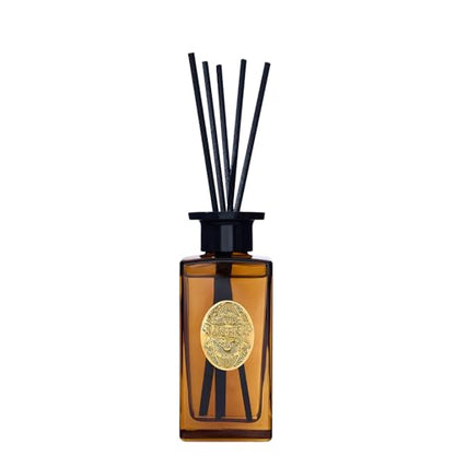 M&SENSE 6.3 oz Large Reed Diffuser Set | Tobacco Teakwood Scent Oil Diffuser with Sticks | Hotel Collection Non-Toxic Essential Oil |for Bedroom Bathroom Living Room - color: Tobacco Teakwood, size: 180ml