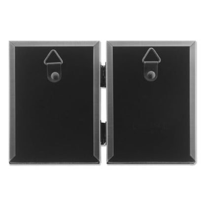 Lawrence Frames Bead Border Design, 2.5x3.5 Double, Pewter - color: Pewter, size: 2.5x3.5 Double