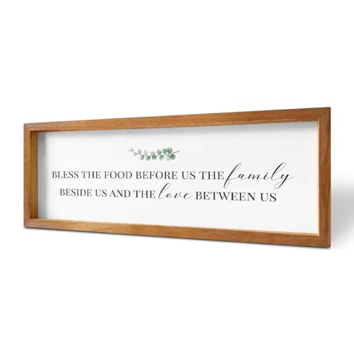 Christian Blessed Kitchen Sign - Rustic Country Religious Decorative Wooden Framed Wall Decor for Home, Office, Dining Room, Pantry - Farmhouse Hanging Accessories - color: Multi950