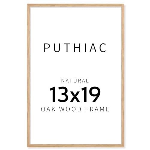 13x19 Solid Oak Wood Picture Frame, Natural Oak, 1 Pack | Minimalist oak frame; fits 11x17 with mat or 13x19 without; wall display for family photos, art prints, or gallery walls - color: Beige-1P, size: 13x19