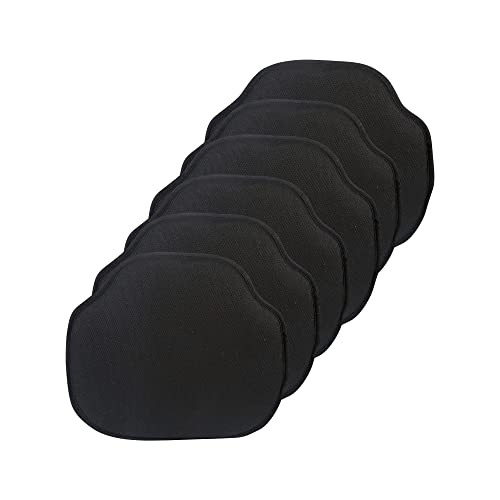 Klear Vu Gripper Omega Non-Slip Windsor Chair Cushions with Skid-Proof Seat Pad for Dining Room, Kitchen, and Office Use, 16x15 Inches, 6 Count (Pack of 1), Black - color: Black, size: 6 Count (Pack of 1)