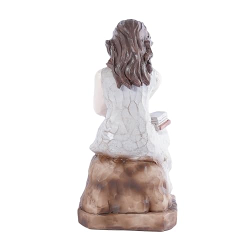 Abstract Reading Woman Bookshelf Decor Resin Statues for Home Decor Desk Statue Modern Sculpture Figurines for Shelves Book Lover Figure Aesthetic Room Art Small Ornaments