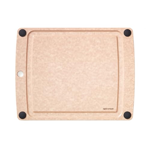 Epicurean All-In-One Cutting Board with Non-Slip Feet and Juice Groove, 14.5" × 11.25", Natural/Black - color: Natural/Black, size: 14.5"L x 11.3"W
