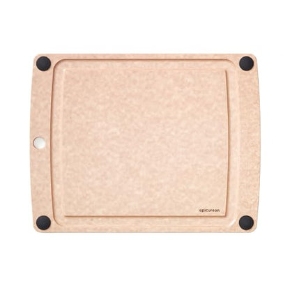 Epicurean All-In-One Cutting Board with Non-Slip Feet and Juice Groove, 14.5" × 11.25", Natural/Black - color: Natural/Black, size: 14.5"L x 11.3"W