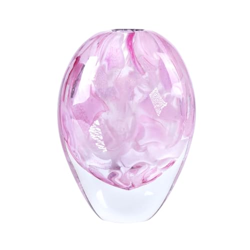 KAMMAK Colored Glass Vase, Beautiful Hand Blown Decorative Vase, Modern Art Vase for Flower Mantle Dining Table Centerpiece, Entryway Living Room Wedding Decoration, FH02141 - style: FH02141
