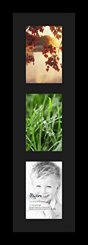 ArtToFrames Collage Photo Frame Single Mat with 3-4x6 Openings with Satin Black Frame and Black mat. - color: 3 - 4x6 - (2136), size: Black