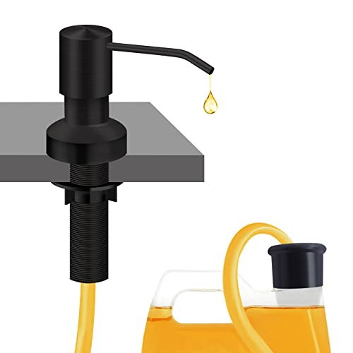 Sink Soap Dispenser for Kitchen Sink, Countertop Built in Sink Soap Dispenser with 47”Extension Tube kit, No Need to Fill The Little Bottle Again (Black) - color: Black