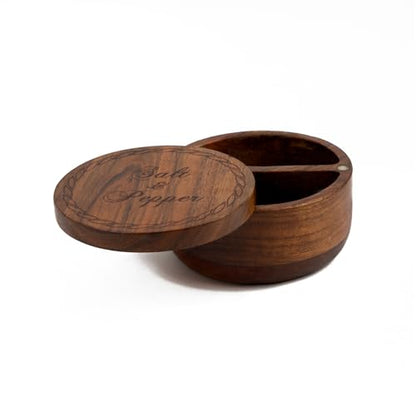 Acacia Wood Salt And Pepper Cellars With Lids Salt And Pepper Boxes Wooden Salt And Pepper Box With Lid Salt Pot Pinch Bowl Salt Box Linseed Oil Sealed 5x5x3