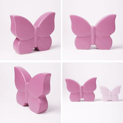 Butterfly Statue Decor Animal Figurine Modern Home Decor 6.7 Inch | Purple Ceramic Minimalist Sculpture Handicraft Gift Table Centerpiece Art for Living Room Bedroom Office