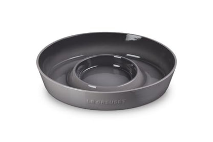 Le Creuset Stoneware Signature Oval Chip and Dip Platter, 13", Oyster - color: Oyster