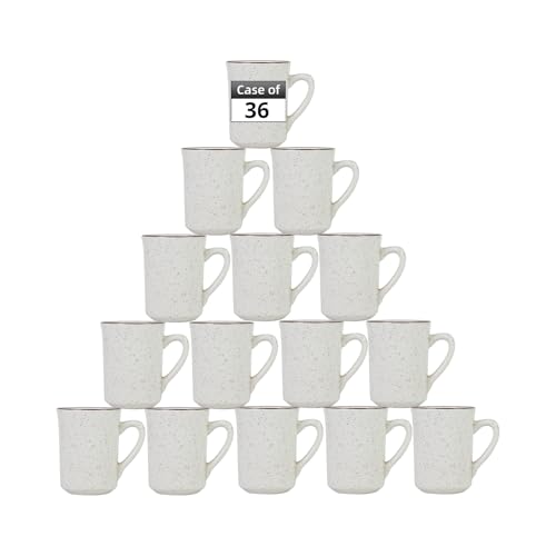Stoneware Narrow Rim Commercial Grade Brown Speckle, Mug 8.5oz", Case of 36 - color: Brown Speckle, size: Mug 8.5oz"