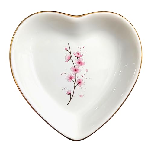Birth Month Flower Ring Jewelry Dish Tray-Floral Ring Holder for Hippie,Nature,Pace-Birthday Gifts for Mom,Mother-in-law,Step Mom,Aunt,Grandma,Sister,Friends (3 - March (Cherry Blossom)) - style: 3 - March (Cherry Blossom)