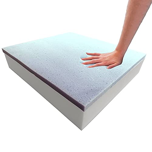 Foamma 2" x 24" x 24" Gel Memory Foam with High-Density Base, Cooling Pressure Relief, Cushion Filler for Couches and Chairs, Memory Foam Pad for Furniture Stuffing - color: Gel Memory Foam, size: 2" x 24" x 24", style: 1 Pack