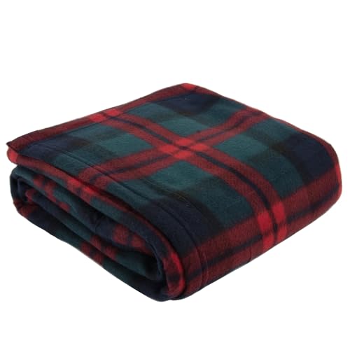 Trail maker 50x60 Throw Blankets, Plaid Fleece Throw Blankets for Bedroom, Couch, Livingroom, Chair, Pets, Outdoors - color: Green