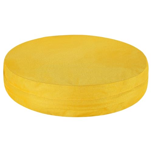 uxcell Round Floor Pillow Cover, 23.6" Floor Cushion Cover, Washable Dustproof Round Tatami Meditation Pillow Protector with Zipper for Living Room Bedrooms Office Outdoor Indoor, Yellow - color: Yellow, size: 23.6" x 23.6" (Pack of 1)