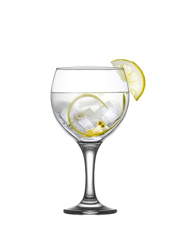 LAV Gin and Tonic, Aperol Spritz Glass Set 4-Piece, 21.75 oz, Clear Balloon Wine Glasses with Stem for Red, White Wine, Cocktails, Oversize Large Goblets for Spritz, Water - style: Balloon Goblet