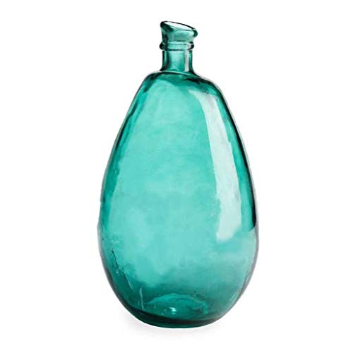 VivaTerra Recycled Tall Glass Balloon Vase – Handblown Glass Vases for Centerpieces – Unique Organic Shape in a Delicate Aqua Color – Sustainable and Unique Home Decor (19" H x 10" Dia.) - color: Aqua, size: Tall Balloon (19" H x 10" Dia)