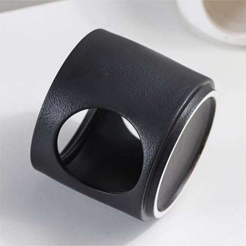 Hand Made Large Capacity Essential Oil Burner Wax Melt Burners, Aromatherapy Aroma Burner Ceramic Oil Diffuser Candle Tealight Holder Home Bedroom Decor-Black - color: Black