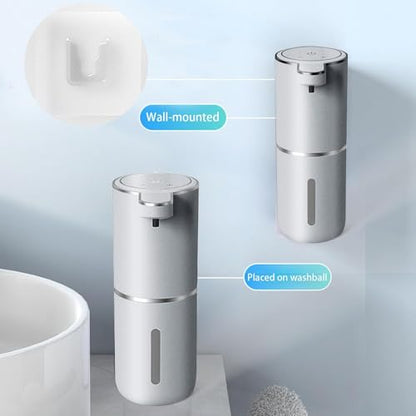 Automatic Liquid Soap Dispenser,Touchless Hand Soap Dispenser USB Rechargeabled Dispenser Electric,Wall Mounted 4 Levels Adjustable Dispenser Pump for Bathroom Kitchen Dish Soap Gray - color: Silver, style: Gel
