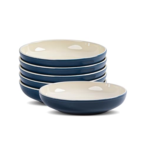 8" Dinner Bowls Set of 6, 32oz Ceramic Serving Bowls for Kitchen, Dishwasher & Microwave Safe for Ramen, Salad, Pasta, Oatmeal, Fruit, Dark Blue - color: Dark Blue, size: 8"(32oz)