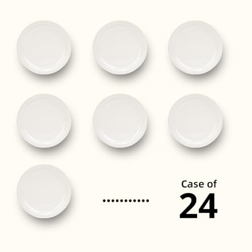 Stoneware Narrow Rim Commercial Grade Dinnerware America White, Plate 9", Case of 24 - color: America White, size: Plate 9"