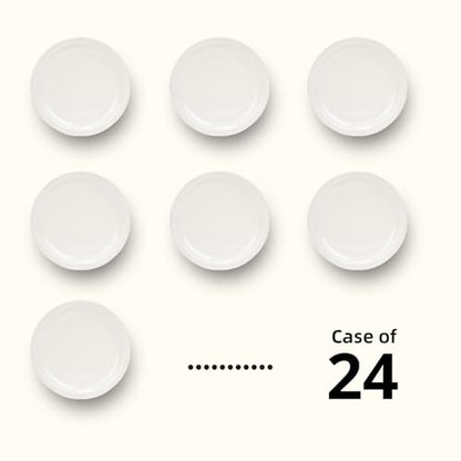 Stoneware Narrow Rim Commercial Grade Dinnerware America White, Plate 9", Case of 24 - color: America White, size: Plate 9"