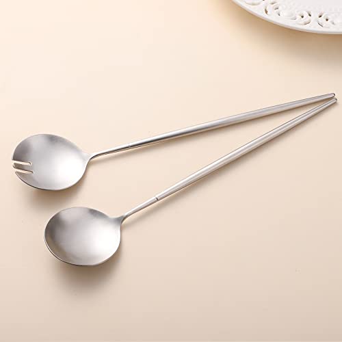 Salad Servers,Spoon and Fork Set 11.41 inch,18/10 Stainless Steel Salad Serving Silver - color: silvelr