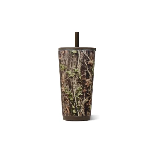 HydroJug Everyday Tumbler 20 oz, Ceramic-Lined Straw Cup, Woodland | Vacuum insulated stainless steel, flexible straw, soft-touch lid, spill-free, cup holder fit, BPA-free, hot & cold drinks - color: Woodland, size: 20 Ounces