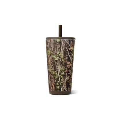 HydroJug Everyday Tumbler 20 oz, Ceramic-Lined Straw Cup, Woodland | Vacuum insulated stainless steel, flexible straw, soft-touch lid, spill-free, cup holder fit, BPA-free, hot & cold drinks - color: Woodland, size: 20 Ounces