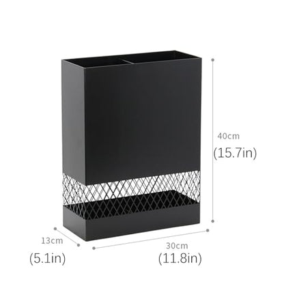 Indoor Entryway Umbrella Holder Can hold 10 umbrellas，tall Metal Large Capacity Umbrella Storage stand With removable drain tray,For Hotel,Offices,home,Commercial(Black-B) - color: Black-B