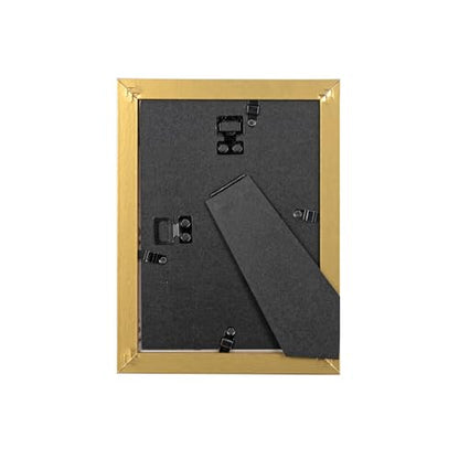 5x7 Picture Frame Gold, Display 5x7 without Mat or 4x6 with Mat, Wall Gallery Photo Frames - color: Gold Wood, size: 5x7 inches