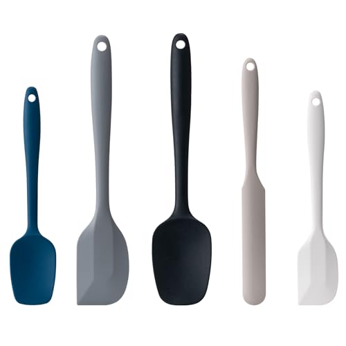 Silicone Spatula Set,5 Piece Food Grade Rubber Spatulas,Multicolor2 | Spatulas Silicone Heat Resistant for Baking,Cooking,and Mixing High Heat Resistant Non Stick Dishwasher Safe BPA-Free - color: Multicolor2