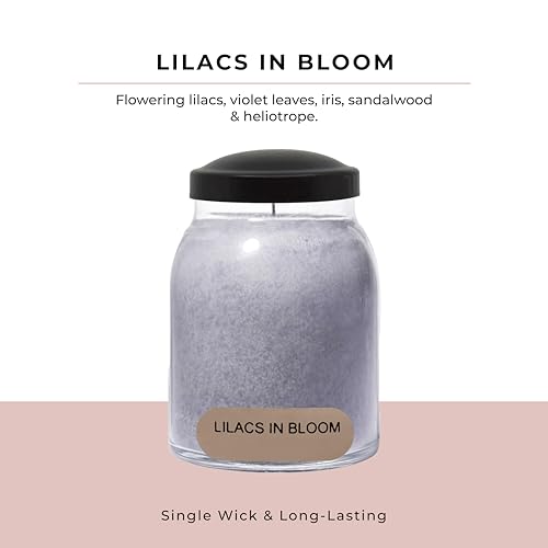 A Cheerful Giver - Lilacs In Bloom Baby Scented Glass Jar Candle (6oz) with Lid & True to Life Fragrance Made in USA - size: 6oz Baby
