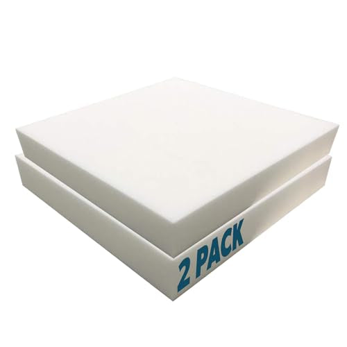 Foamma High Density Upholstery Foam, 2" x 24" x 24" 2-Pack - Couch Cushion Foam Replacement Pad, High Density Pad for Seats, Pillows, Chairs, and Craft Projects - color: High Density, size: 2" x 24" x 24", style: 2 Pack