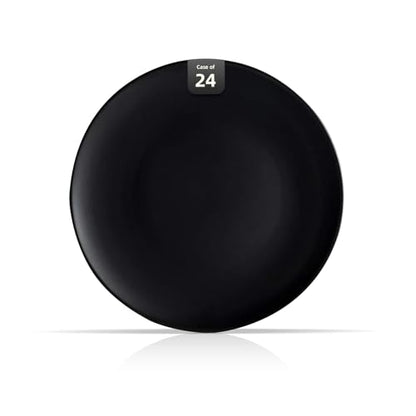 Stoneware Coupe Shape Heavy-duty Plate 9" Matte Black, Case of 24 - color: Matte Black, size: Plate 9"