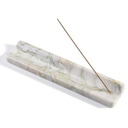 Marble Incense Holder, Incense Holder for Sticks, Incense Sticks Holder Ash Catcher for Meditation Yoga SPA, Natural Stone Incense Burner, Home Table Decor (Bianco Palomino) - color: Bianco Palomino