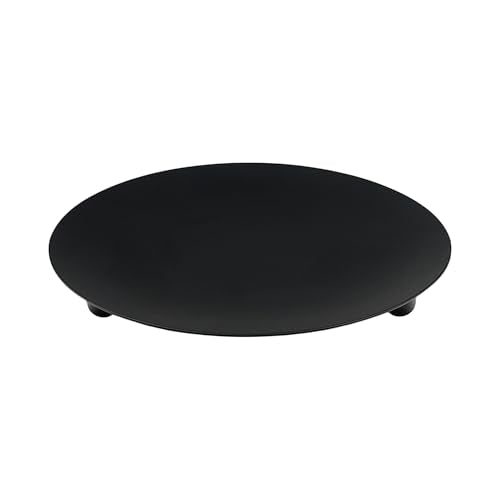 Hosley Black Iron Pillar Candle Holder Plates – 7-Inch Decorative Round Trays for Pillar Candles – Ideal for Weddings, Special Occasions, Home Décor, and Pedestal Displays - color: Black, size: 7" Diameter(Set of 1)