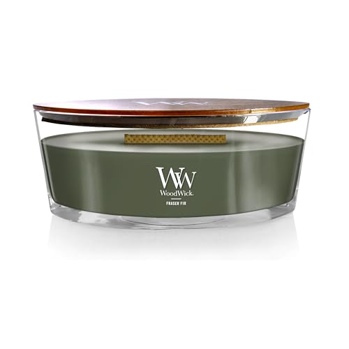 WoodWick Fraser Fir Holiday Candle Gifts for Women and Men, 16 oz Ellipse Candle with Crackling Wick - color: Fraser Fir, size: 16oz