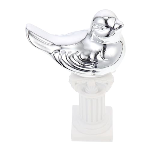 Healifty Abstract Mini Animal Roman Pillar Figurine Statues for Home Decor Lightweight Ceramic Animal Ornaments for Scene Landscaping and Photo Props