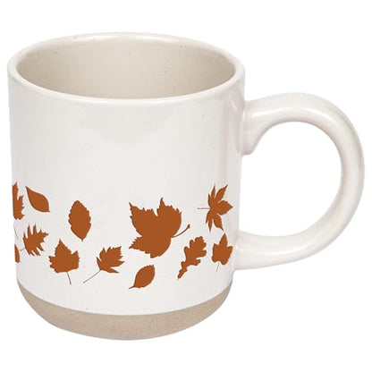 Sweet Water Decor Fall Coffee Mug with Orange Leaves Design, 14oz Stoneware Cup with Handle for Tea & Cider, Microwave & Dishwasher Safe, Cozy Autumn Seasonal Gift - style: Orange Leaves