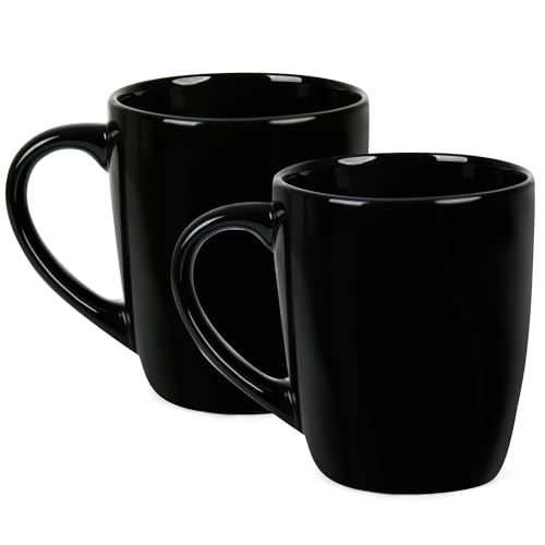 BYCNZB 27OZ Extra Large Ceramic Coffee Mug, Jumbo Coffee Mugs, Big Tea Cups with a Large Handle for Office and Home set of 2 (Black) - color: Black